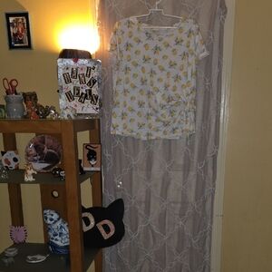 Style & Co White Top With Lemons And Side Tie